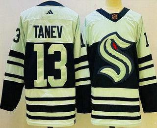 Men’s Seattle Kraken #13 Brandon Tanev Light Green 2022 Reverse Retro Authentic Jersey