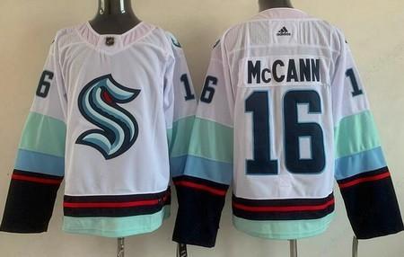 Men’s Seattle Kraken #16 Jared Mccann White Authentic Jersey