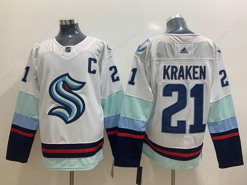 Men’s Seattle Kraken #21 Kraken White Stitched Adidas NHL Jersey