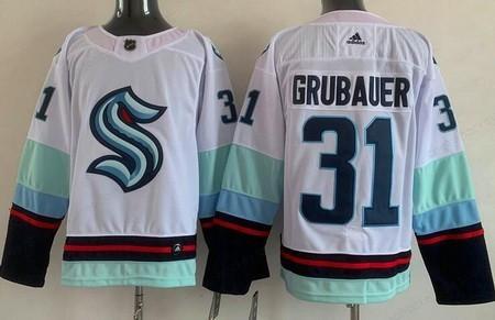 Men’s Seattle Kraken #31 Philipp Grubauer White Authentic Jersey