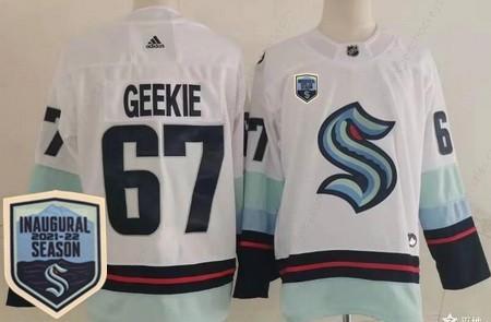 Men’s Seattle Kraken #67 Morgan Geekie White 2021-22 Season Inaugural Authentic Jersey