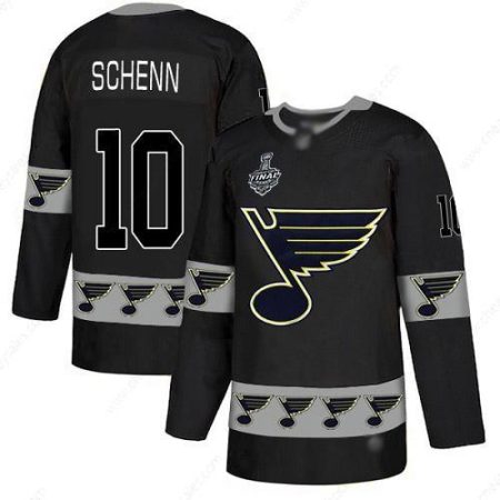 Men’s St. Louis Blues #10 Brayden Schenn Black Authentic Team Logo Fashion 2019 Stanley Cup Final Bound Stitched Hockey Jersey