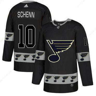 Men’s St. Louis Blues #10 Brayden Schenn Black Team Logos Fashion Adidas Jersey