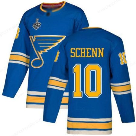 Men’s St. Louis Blues #10 Brayden Schenn Blue Alternate Authentic 2019 Stanley Cup Final Bound Stitched Hockey Jersey