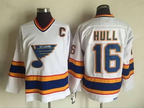 Men’s St. Louis Blues #16 Brett Hull 1998-99 White CCM Vintage Throwback Jersey