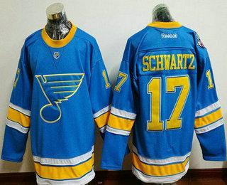 Men’s St. Louis Blues #17 Jaden Schwartz Blue 2017 Winter Classic Stitched NHL Reebok Hockey Jersey