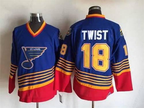 Men’s St. Louis Blues #18 Tony Twist 1995-96 Blue CCM Vintage Throwback Jersey