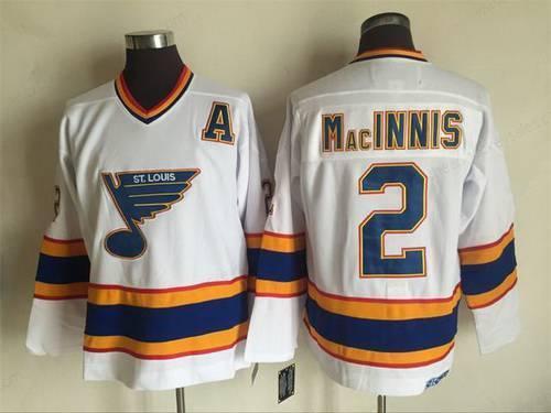 Men’s St. Louis Blues #2 Al Macinnis 1998-99 White CCM Vintage Throwback Jersey