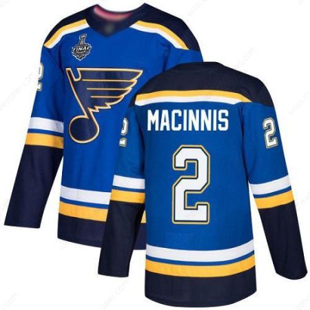 Men’s St. Louis Blues #2 Al Macinnis Blue Home Authentic 2019 Stanley Cup Final Bound Stitched Hockey Jersey