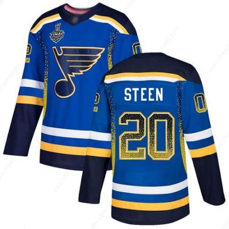 Men’s St. Louis Blues #20 Alexander Steen Blue Home Authentic Drift Fashion 2019 Stanley Cup Final Bound Stitched Hockey Jersey