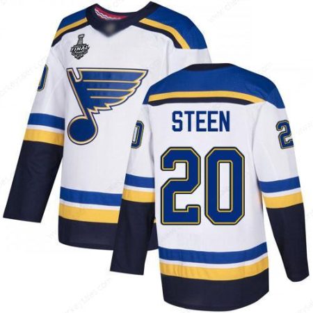 Men’s St. Louis Blues #20 Alexander Steen White Road Authentic 2019 Stanley Cup Final Bound Stitched Hockey Jersey