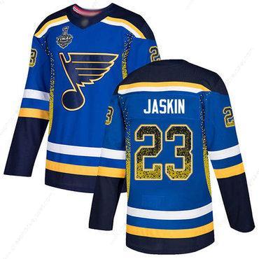 Men’s St. Louis Blues #23 Dmitrij Jaskin Blue Home Authentic Drift Fashion 2019 Stanley Cup Final Bound Stitched Hockey Jersey