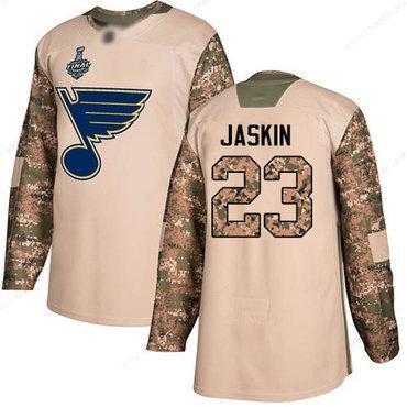 Men’s St. Louis Blues #23 Dmitrij Jaskin Camo Authentic 2017 Veterans Day 2019 Stanley Cup Final Bound Stitched Hockey Jersey