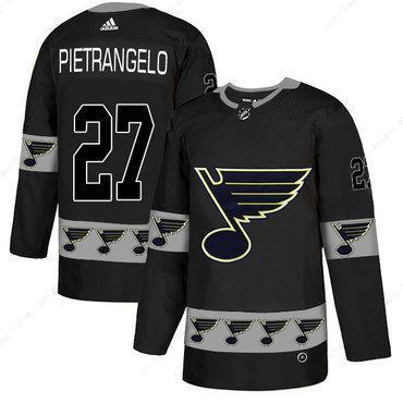 Men’s St. Louis Blues #27 Alex Pietrangelo Black Team Logos Fashion Adidas Jersey