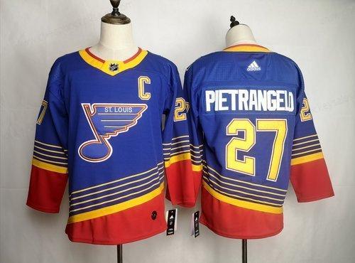 Men’s St. Louis Blues 27 Alex Pietrangelo Blue Adidas Jersey