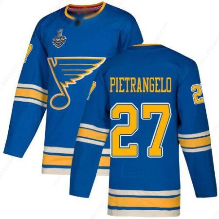 Men’s St. Louis Blues #27 Alex Pietrangelo Blue Alternate Authentic 2019 Stanley Cup Final Bound Stitched Hockey Jersey