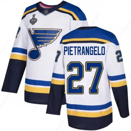 Men’s St. Louis Blues #27 Alex Pietrangelo White Road Authentic 2019 Stanley Cup Final Bound Stitched Hockey Jersey