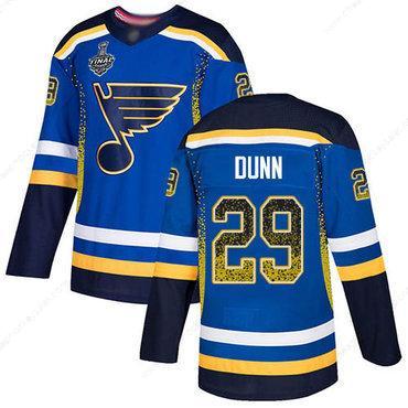 Men’s St. Louis Blues #29 Vince Dunn Blue Home Authentic Drift Fashion 2019 Stanley Cup Final Bound Stitched Hockey Jersey