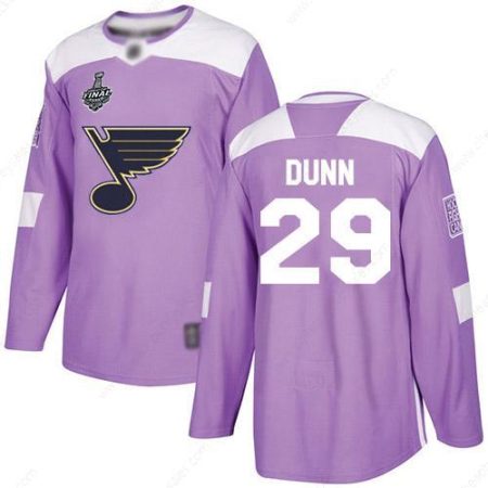 Men’s St. Louis Blues #29 Vince Dunn Purple Authentic Fights Cancer 2019 Stanley Cup Final Bound Stitched Hockey Jersey