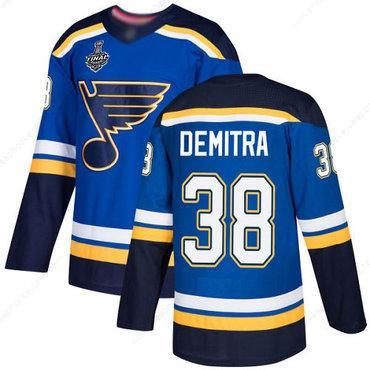 Men’s St. Louis Blues #38 Pavol Demitra Blue Home Authentic 2019 Stanley Cup Final Bound Stitched Hockey Jersey