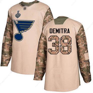 Men’s St. Louis Blues #38 Pavol Demitra Camo Authentic 2017 Veterans Day 2019 Stanley Cup Final Bound Stitched Hockey Jersey