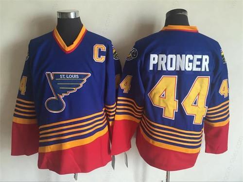 Men’s St. Louis Blues #44 Chris Pronger 1995-96 Blue CCM Throwback Stitched Vintage Hockey Jersey