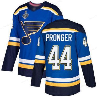 Men’s St. Louis Blues #44 Chris Pronger Blue Home Authentic 2019 Stanley Cup Final Bound Stitched Hockey Jersey