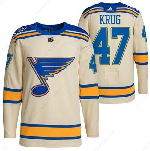 Men’s St. Louis Blues #47 Torey Krug Cream 2022 Winter Classic Stitched Jersey