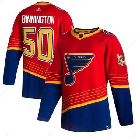 Men’s St. Louis Blues #50 Jordan Binnington 2021 Red Reverse Retro Stitched Jersey