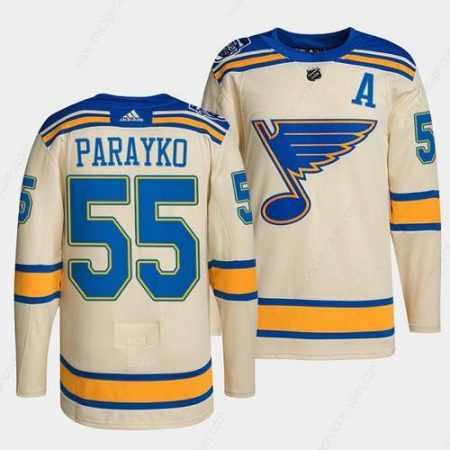 Men’s St. Louis Blues #55 Colton Parayko Cream 2022 Winter Classic Stitched Jersey