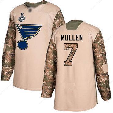 Men’s St. Louis Blues #7 Joe Mullen Camo Authentic 2017 Veterans Day 2019 Stanley Cup Final Bound Stitched Hockey Jersey