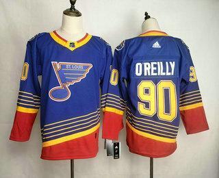 Men’s St. Louis Blues #90 Ryan O’Reilly Blue Adidas Stitched NHL Throwback Jersey