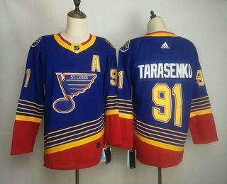 Men’s St. Louis Blues #91 Vladimir Tarasenko Blue Adidas Stitched NHL Throwback Jersey