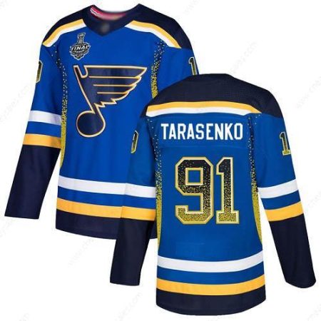 Men’s St. Louis Blues #91 Vladimir Tarasenko Blue Home Authentic Drift Fashion 2019 Stanley Cup Final Bound Stitched Hockey Jersey