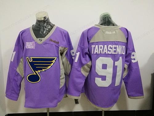 Men’s St. Louis Blues #91 Vladimir Tarasenko Purple Pink Hockey Fights Cancer Practice Stitched NHL Reebok Hockey Jersey