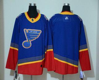 Men’s St. Louis Blues Blank Blue Adidas Stitched NHL Throwback Jersey