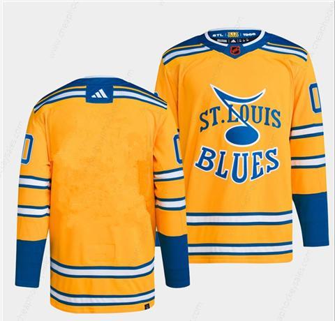 Men’s St. Louis Blues Blank Yellow 2022-23 Reverse Retro Stitched Jersey