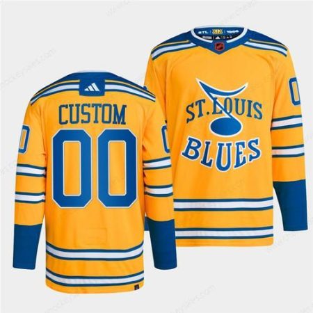 Men’s St. Louis Blues Custom Yellow 2022-23 Reverse Retro Stitched Jersey