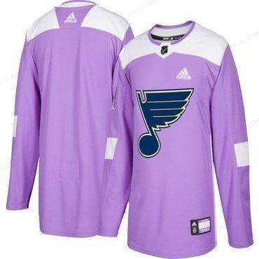 Men’s St. Louis Blues Purple Pink Custom Adidas Hockey Fights Cancer Practice Jersey