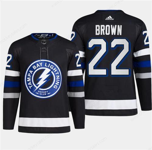 Men’s Tampa Bay Lightning #22 Logan Brown Black 2024 Stadium Series Stitched Jersey