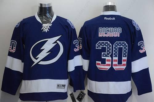 Men’s Tampa Bay Lightning #30 Ben Bishop Usa Flag Fashion Blue Jersey