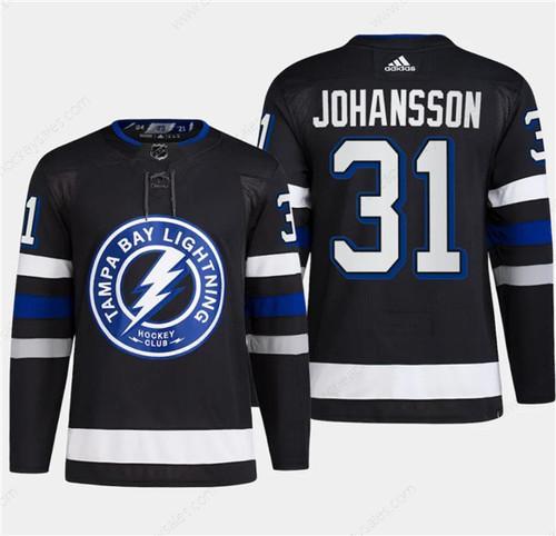 Men’s Tampa Bay Lightning #31 Jonas Johansson Black 2024 Stadium Series Stitched Jersey