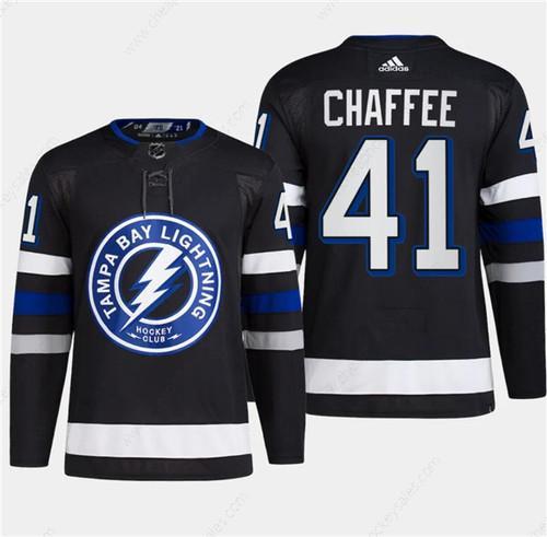 Men’s Tampa Bay Lightning #41 Mitchell Chaffee Black 2024 Stadium Series Stitched Jersey