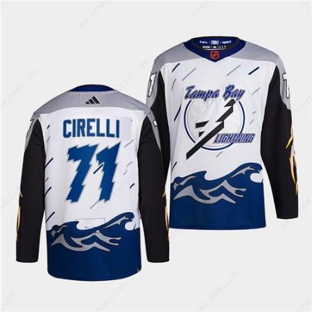 Men’s Tampa Bay Lightning #71 Anthony Cirelli White 2022 Reverse Retro Stitched Jersey