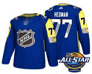 Men’s Tampa Bay Lightning #77 Victor Hedman Blue 2018 NHL All-Star Stitched Ice Hockey Jersey