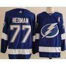 Men’s Tampa Bay Lightning #77 Victor Hedman Blue Authentic Jersey