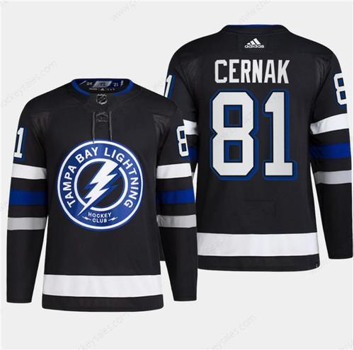 Men’s Tampa Bay Lightning #81 Erik Cernak Black 2024 Stadium Series Stitched Jersey