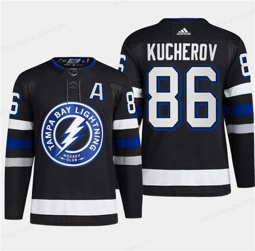 Men’s Tampa Bay Lightning #86 Nikita Kucherov Black 2024 Stadium Series Stitched Jersey