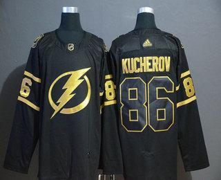 Men’s Tampa Bay Lightning #86 Nikita Kucherov Black Golden Adidas Stitched NHL Jersey