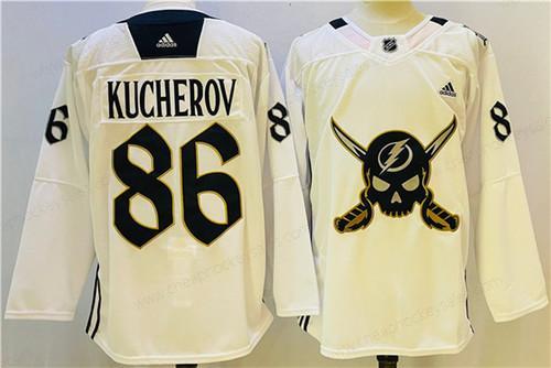 Men’s Tampa Bay Lightning #86 Nikita Kucherov White Stitched Jersey